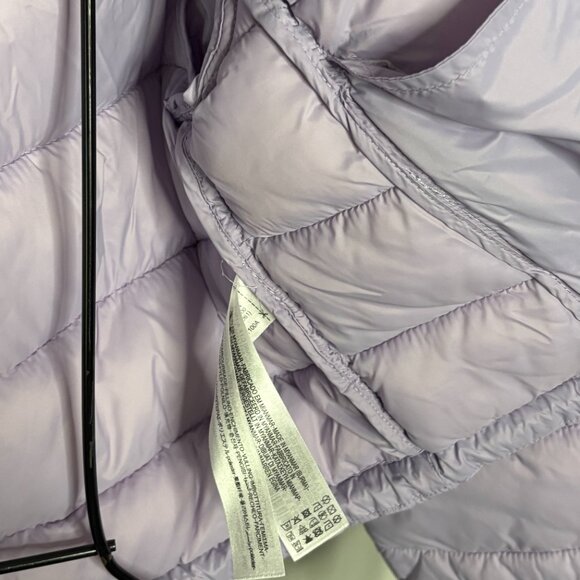 Zara Cropped‎ Hooded Quilted Puffer Jacket Women's Size XL Purple Lavender Lilac - Picture 6 of 6